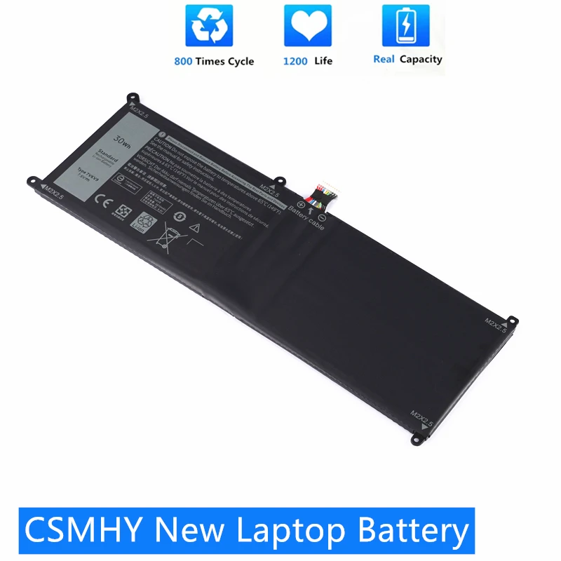 CSMHY New 7VKV9 9TV5X Laptop Battery For DELL Latitude XPS 12 7000 7275 9250 Series Notebook T02H001 0V55D07.6V 30WH