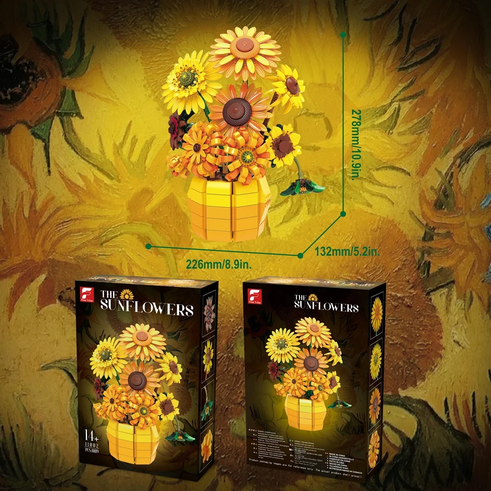 Moc Zonnebloem Bloemboeket Vaas Model Bricks Set Idee Woondecoratie Kinderen Bouwstenen Educatief Speelgoed Vakantiecadeaus