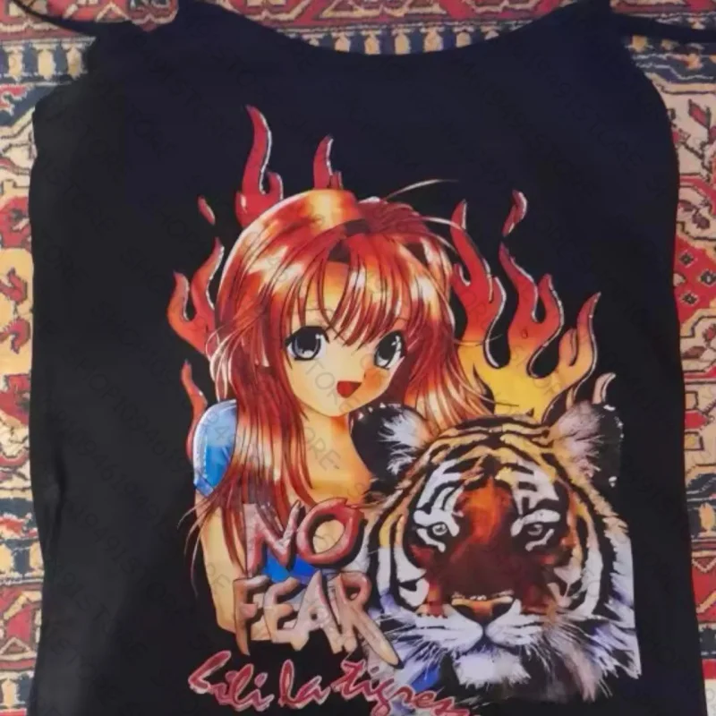

top mujer y2k clothes Anime Harajuku Punk Gothic Crop Tops Female Y2K Woman's Classic Fashion Halter tops shoujo girl style