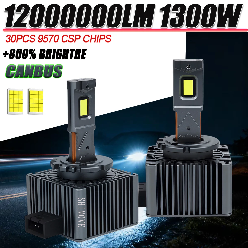 

D1S D3S New Brighter LED Car Headlights Bulbs D2R D2S D4R D4S D8S Turbo Lights 6000K1300W Super Auto Car Lamp HID Conversion Kit