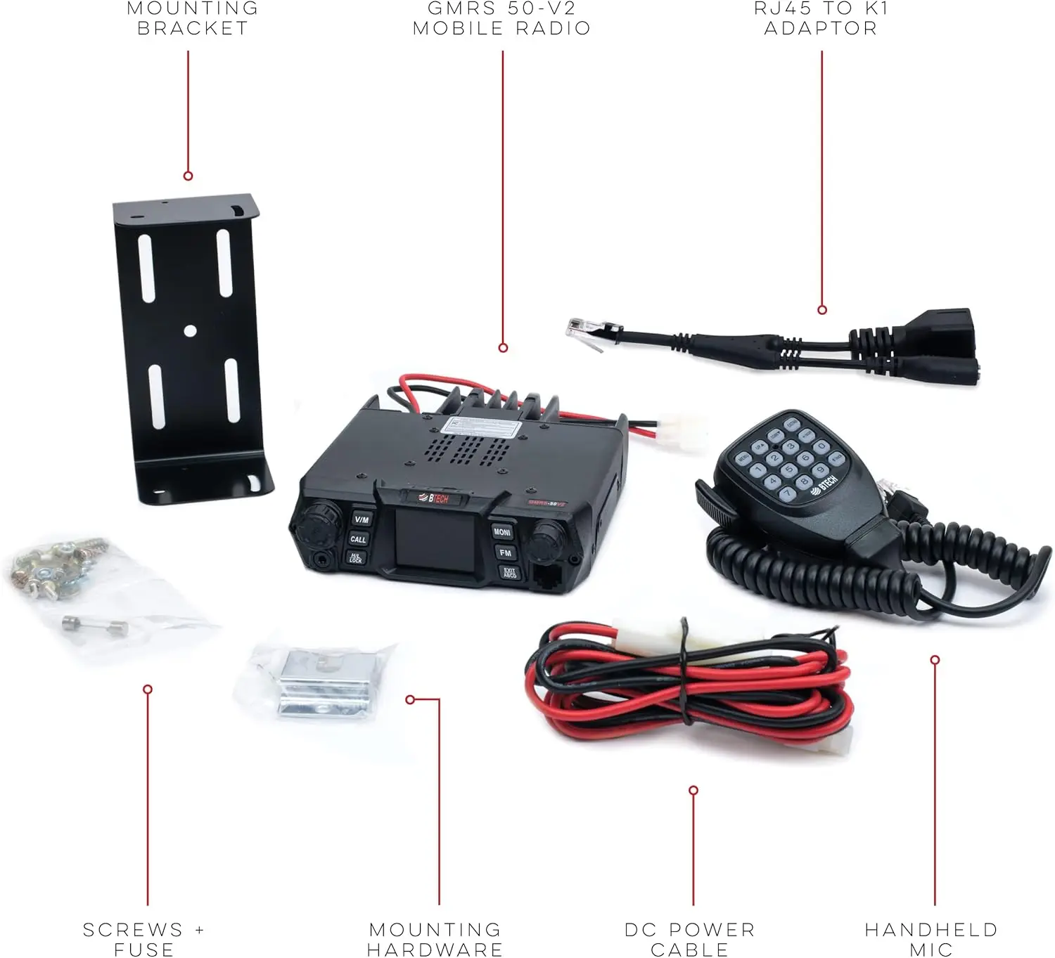 Anpassbare Kanäle Mobiles GMRS-Funkgerät. Kompatibel mit Repeater, Dualband-Scanning