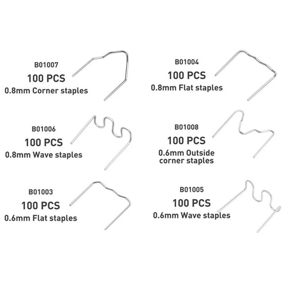 100PCS Bumper Ferro De Solda Grampos Car Bumper Repair Oficina Mecânica Ferramentas Ferro De Solda Para Reparação De Plástico