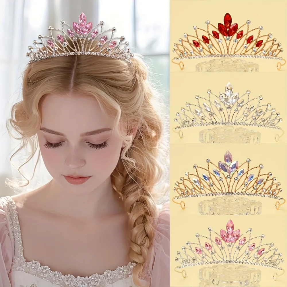 

1 Piece of Multi-Color Sparkling High-End Crown Headband Suitable for Girls to Participate in Their Birthday Parties