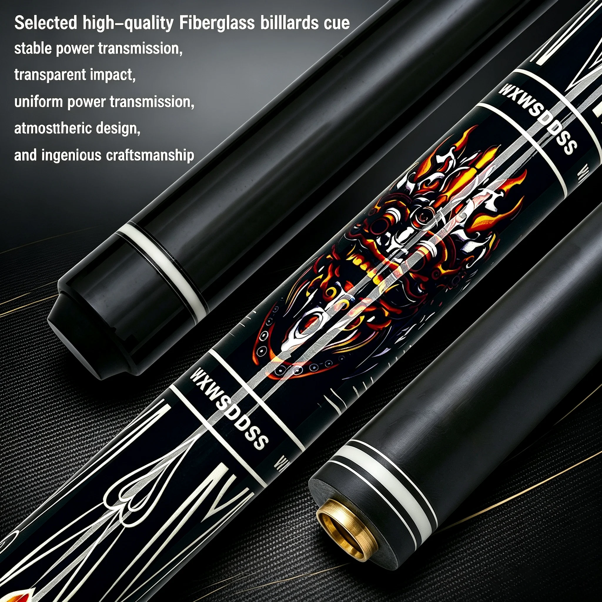 Low Deflection Fiberglass Pool Cue 12mm Multilayer Tip –  Stainless Steel Joint Precision Shooting Anti-Warp Cue for Men & Women