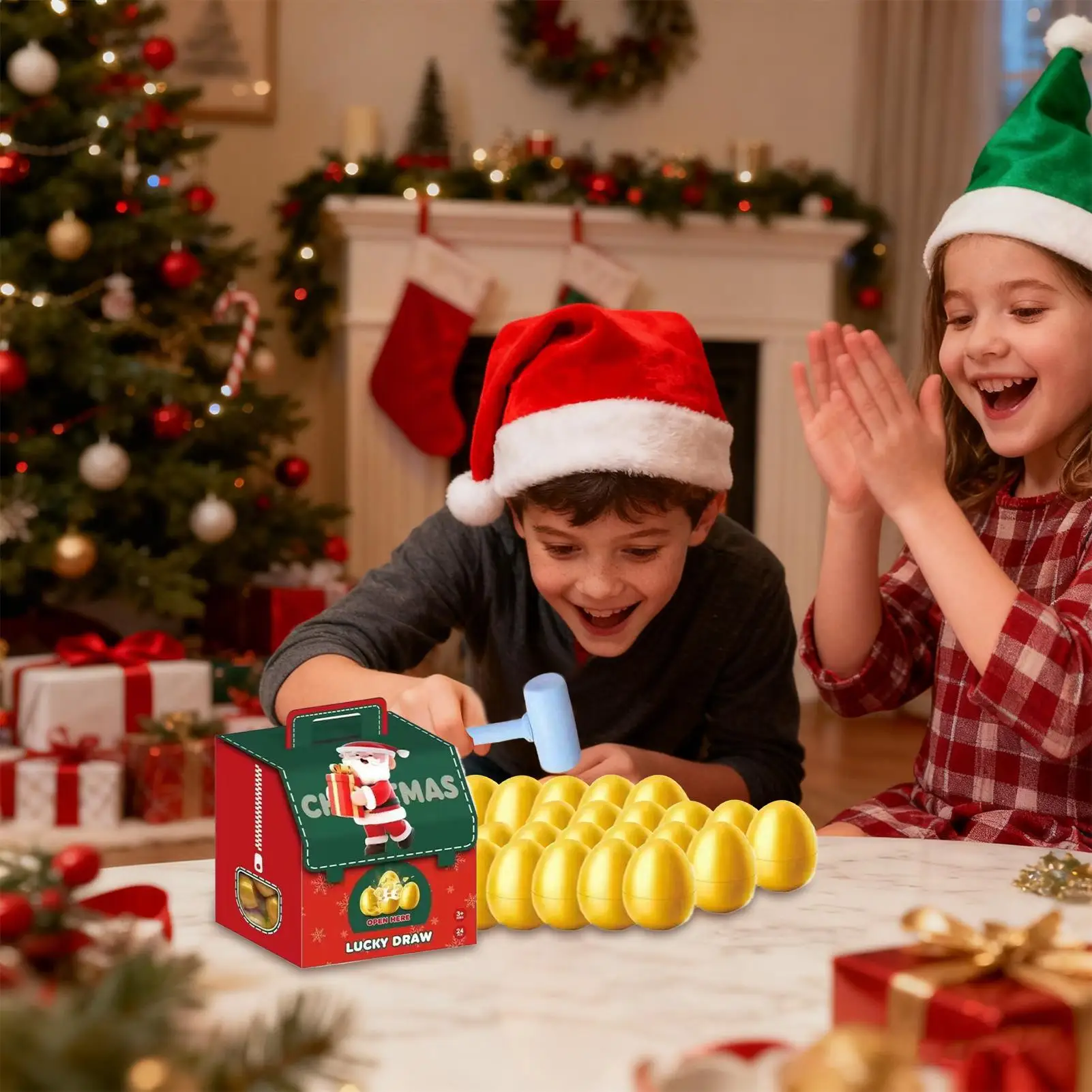 عيد الفصح ملء البيض الذهبي عيد الفصح الديكور البيض البلاستيك BlindBox لعبة محاكاة 24 يوم قابلة لإعادة الاستخدام تحصيل لعبة مهرجان الطرف #3