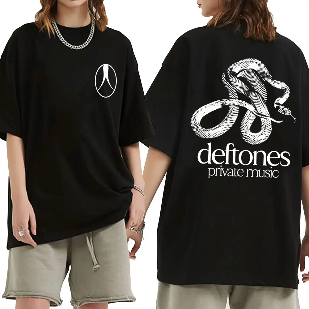 

Rock Band Deftones Private Music Snake Graphic Print T-shirt Men Women Casual Cotton Vintage T-shirts Men's Oversized Streetwear