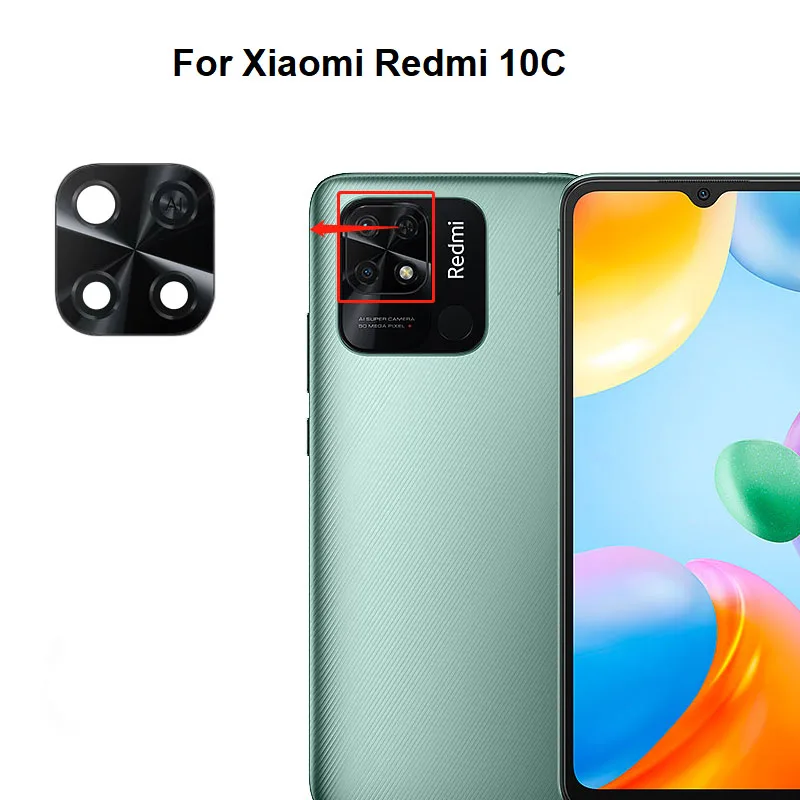 For Xiaomi Redmi Note 10 10C 11 11S PRO + Max Prime 10T 11T 10S 10A 4G 5G 2022 Back Rear Camera Glass Lens With Glue Sticker