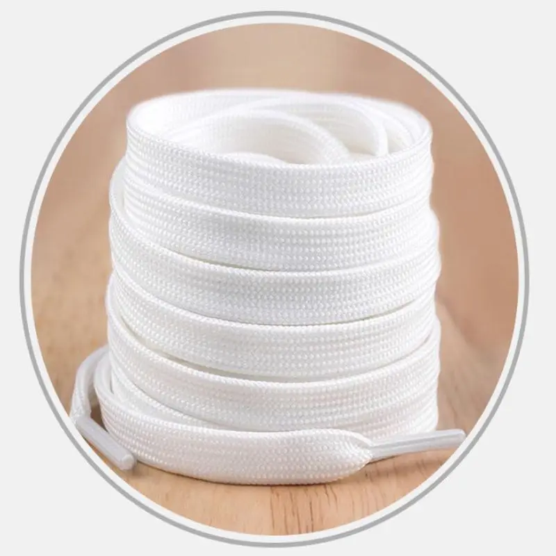 Flat Double Layer Shoelaces Classic Black White AF1 Shoe Laces Solid Sports Shoelace Casual Unisex Shoe Strings Shoe Accessories view 3