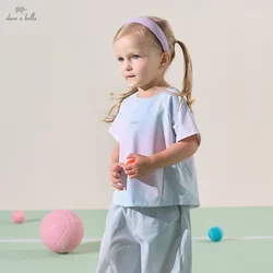 Dave Bella Children's Pants Suit Girls' Baby Summer Comfortable Casual Cool T-shirt Loose Pants Two-Piece Outdor Sport DB2252136