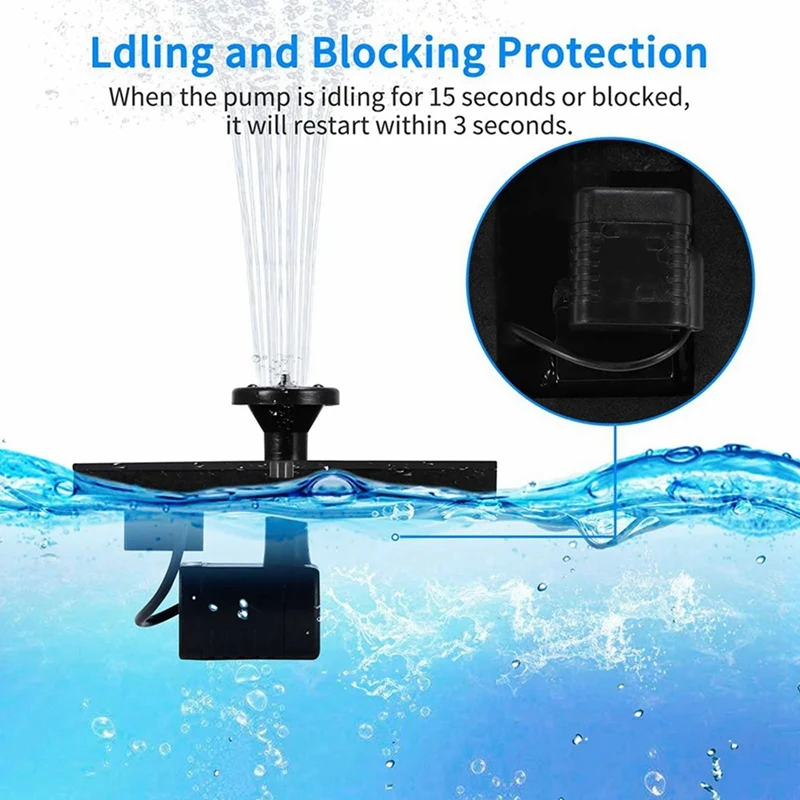 2X Solar Power Water Fountain Pump Solar Fontein Bird Fountain Water Floating Fountain Pond Garden Patio Lawn Decor