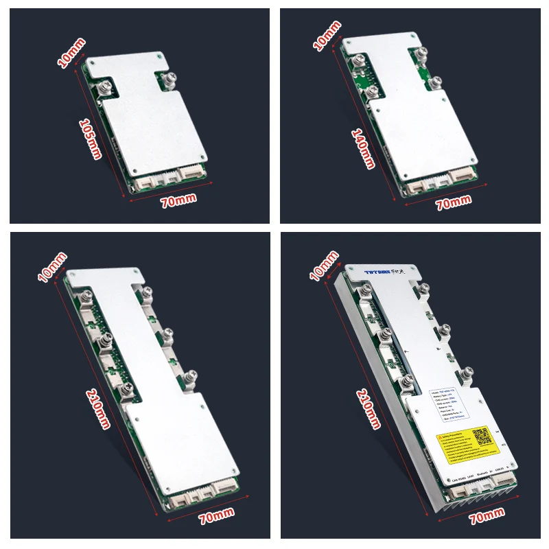 TDT Smart BMS LiFePo4 3S 4S 12V 7S 8S 24V 12S 13S 36V 16S 48V 50A 100A 150A 200A batteria agli ioni di litio con BT RS485 RS232