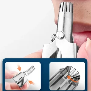 Edelstahl Nasenhandbuch Sideboard, männliches Nasen Haarreiniger, Nasen Haar -Sideboard, Haarentferner Waschen 10 Hauptverkaufsnasen Haarausschnittmaschine - №10