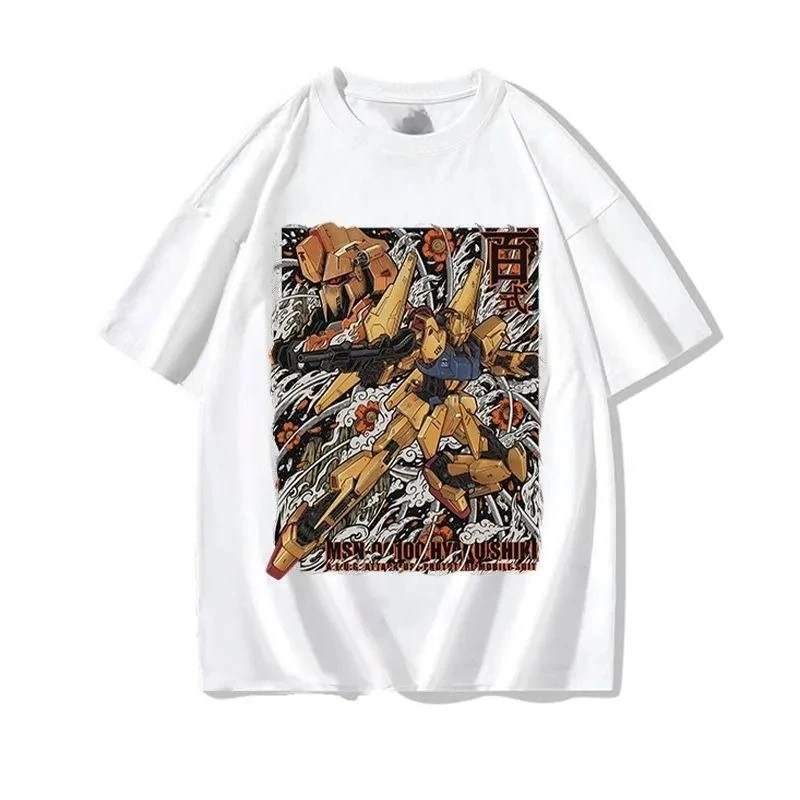 Mobile Suit Gundam Joint camiseta hombres y mujeres verano manga corta moda hombres cuello redondo Camiseta corta verano Hip Hop