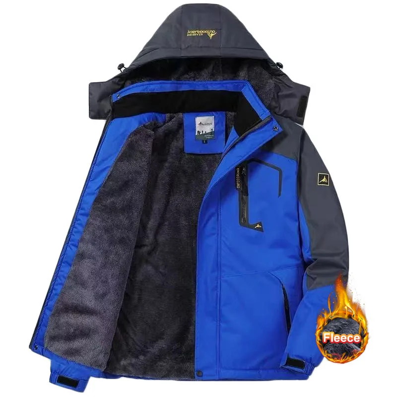 

Men's Fleece Parkas Thicken Warm Waterproof Windbreaker Skiing Jacket Coat Outdoor Climbing Hiking Male Winter Autumn Jackets