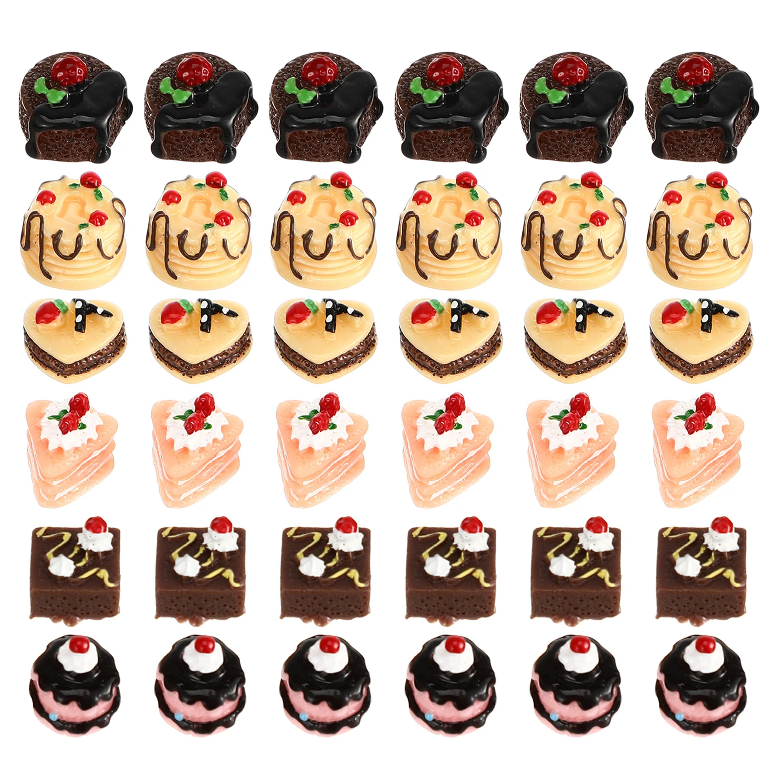 

60Pcs Miniature Dollhouse Desserts Realistic Mini Cake Food Accessories Pretend Play Kitchen Cooking Mixed Resin Pastry