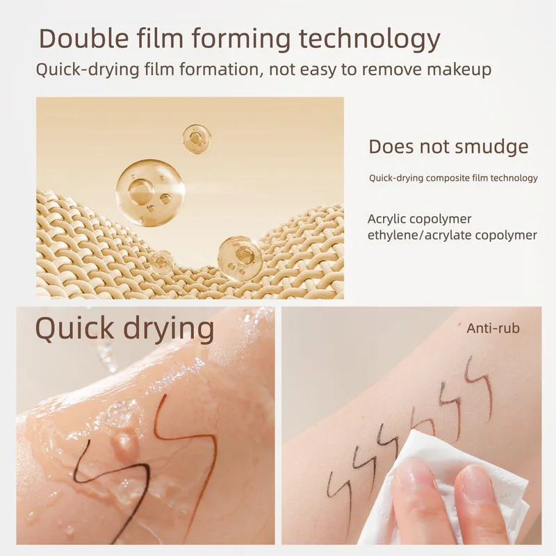 郭暁牛 スマート両端アイライナーペン ファインシルクフロークラウド 極細 長持ち 防水 汚れにくい ナチュラル