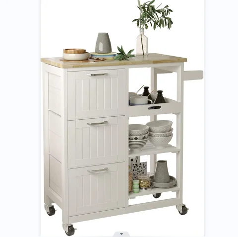Premium Rolling Kitchen Island Auf Rädern Moderner Aufbewahrung Schrank Organizer Mit Offenen Regalen Kitchen Wagen Schrank Wagen