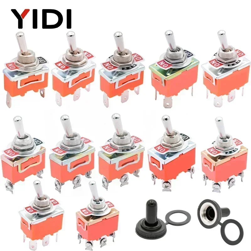 10pcs Toggle Switch E-TEN 1322 1021 1122 1221 1321 3pin 6pin on-off SPST SPDT Switch 6pin on-off-on on-on DPDT Waterproof Cap