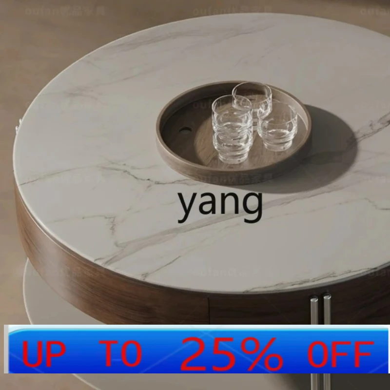 

LMM minimalist rock slab coffee table combination round high-end living room