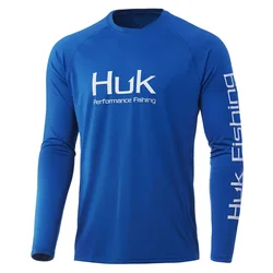 HUK Fishing Apparel Sun Protection Men Fishing Clothing Long Sleeve Breathable Summer 50+ UPF Performance Shirts Camisa De Pesca