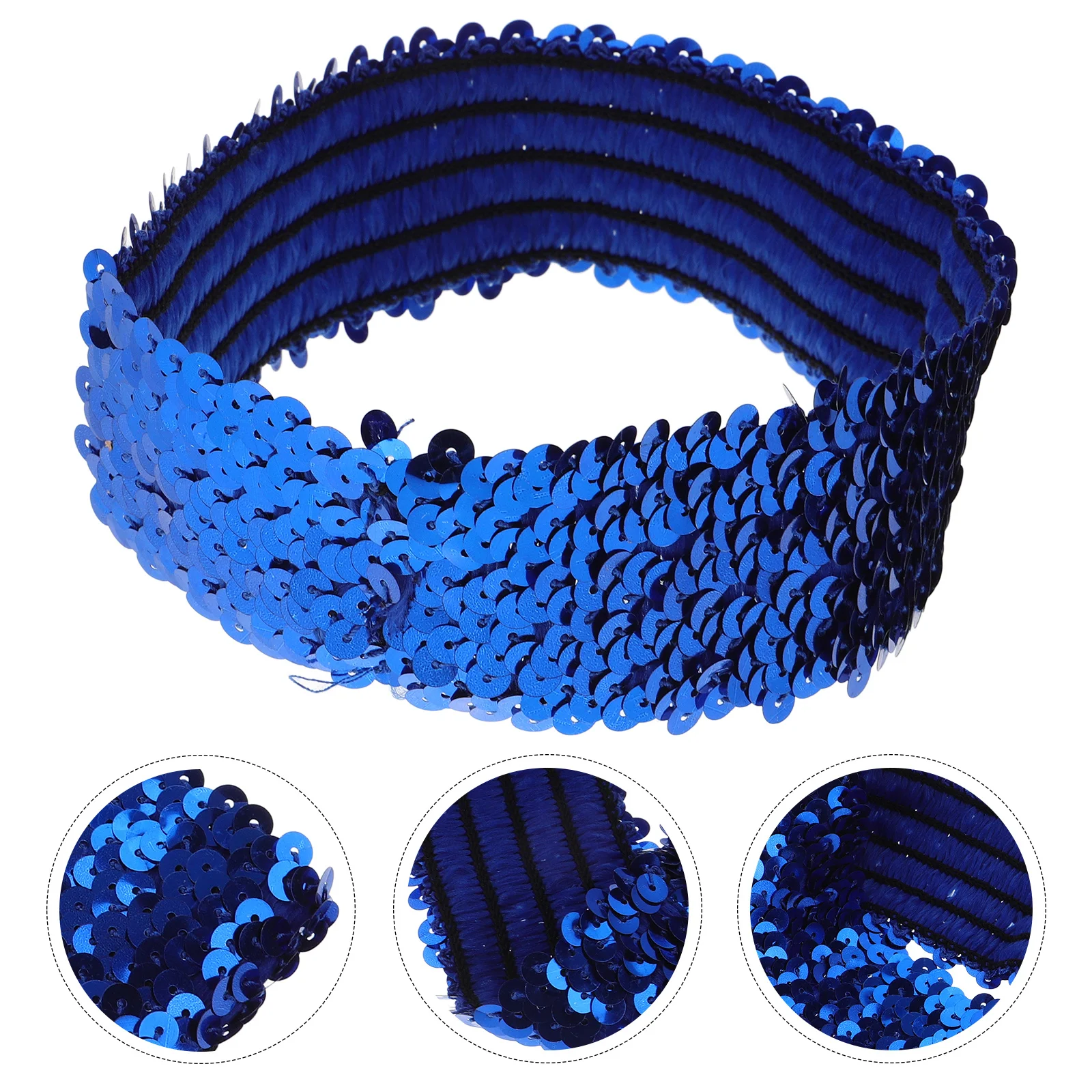 

1 шт. повязка на голову с пайетками, синяя, с блестками, спортивная, эластичная, для женщин и девочек, для фестивалей, вечеринок, косплея, карнавала, маскарада, для чирлидеров