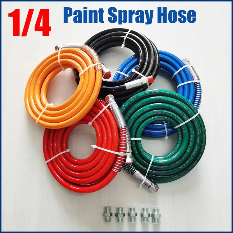 Airless Paint Spray Hose High Pressure Fiber Pipe 60MPa 8700PSI Water Cleaning Hose BSP1/4" Interface Airless Sprayer Paint Hose