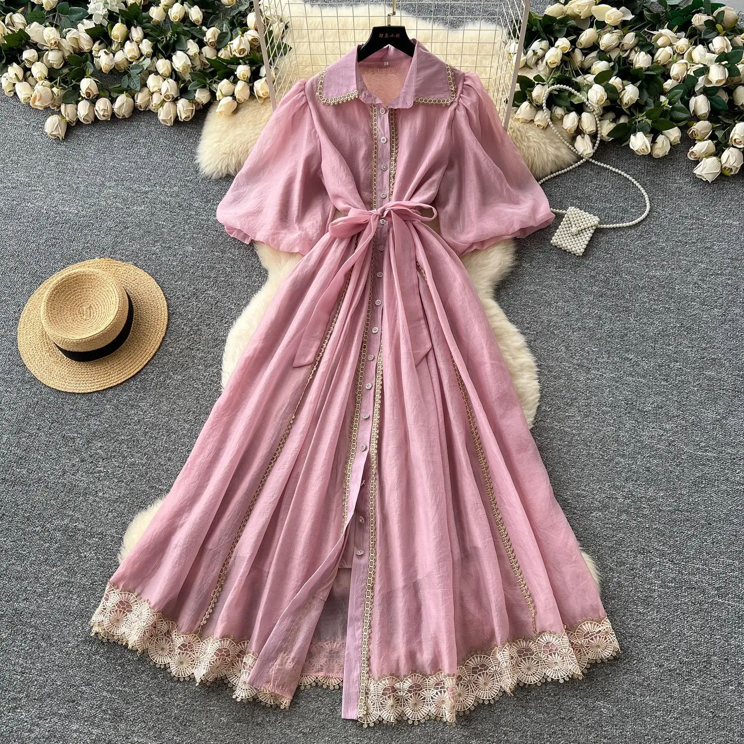 

Long Dress Women Dresses A Line Vestidos Streetwear Puff Sleeve Elegant Splice Y2k Work High Waist Party Night Summer 2025