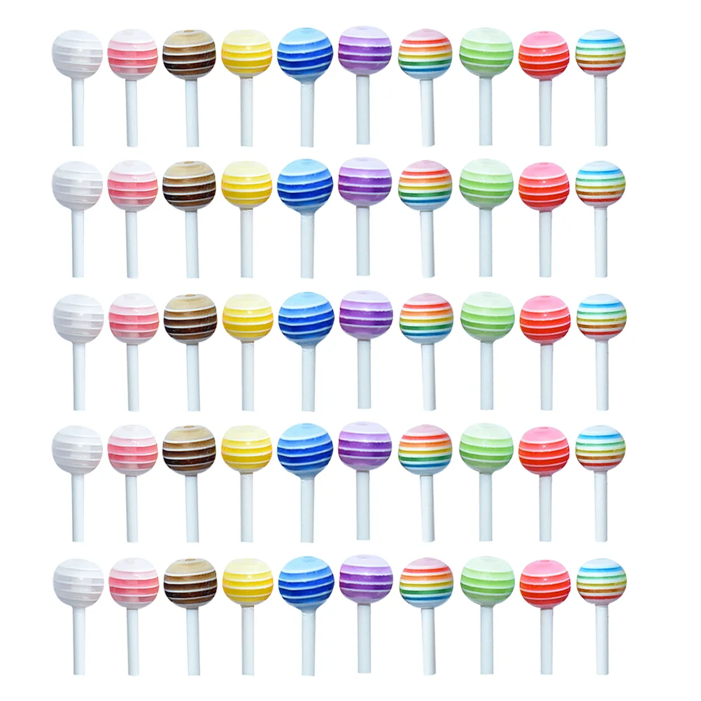 

50 Pcs Car Decorations Miniature House Simulation Lollipop Sugar-loaf Model 150X060X060CM Supplies Plastic Colorful Child