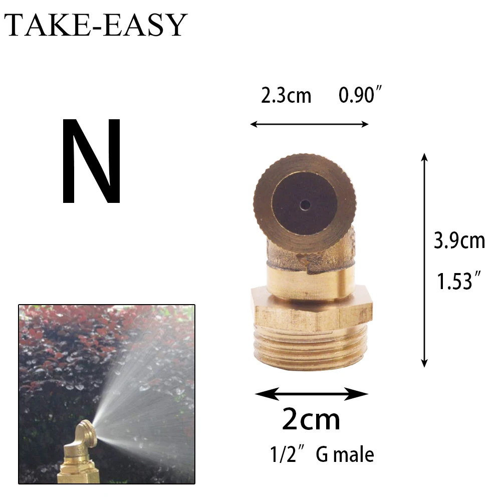 Garden Water Sprinkler Aspersores 1/2 Misting Nozzle Gardening Fogger Sprinklers Lawn Sprinkler Fittings Irrigation Aspersory