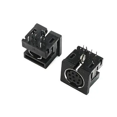 DIN 8 Pin Female S-video PCB Mounted Sockets Connectors 2 Pcs