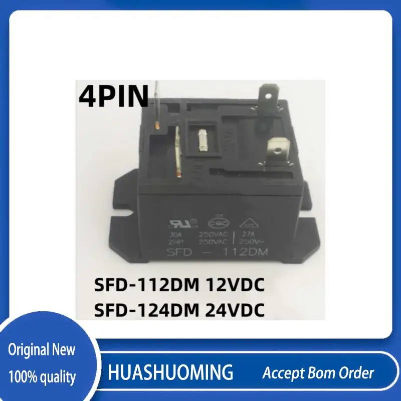 NEW   2PCS/LoT    SFD-112DM  12VDC  SFD-124DM 24VDC  SFD-124DM-24VDC  SFD 124DM 12V  24V  4PINS 30A