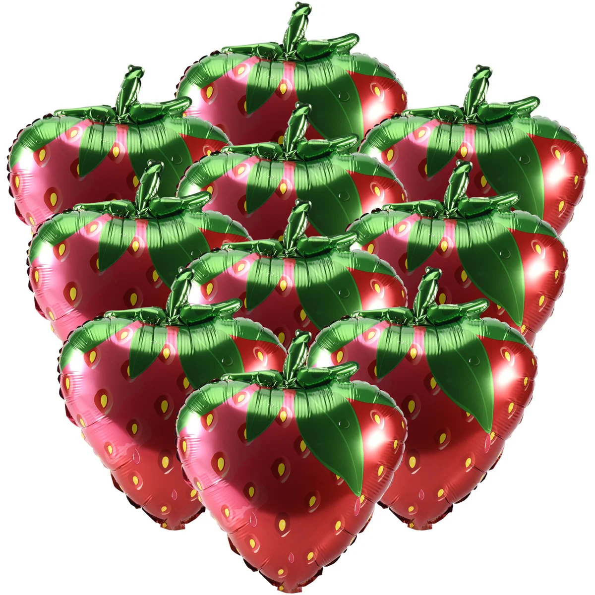 10Pcs Strawberry Balloons Sweet Strawberry Foil Mylar Balloons for Girls Strawberry Themed Birthday Decorations