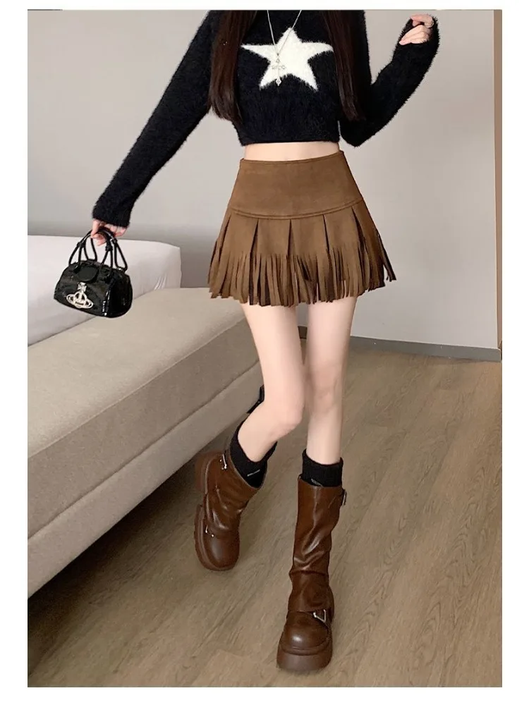 Sexy Streetwear Y2k Clothes Women Jumpsuit Retro Tassel Mini Skirt Trendy Bodycon Hip Lift Sport Beach New Womens Clothing Club