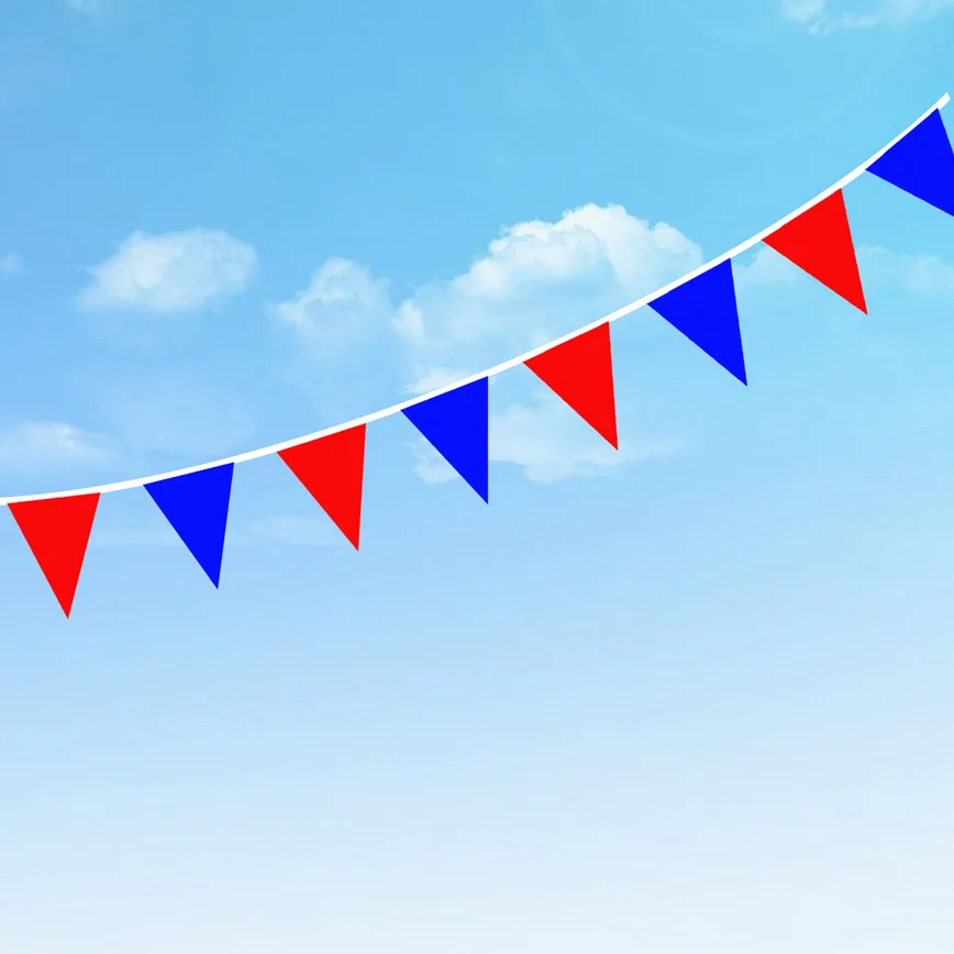 24 Voeten 20 Vlaggen Hoge Kwaliteit Volledige Witte Garland Wimpel Bunting Bruiloft Decoratie Stof Banners Bruiloft Bruids Decoratio