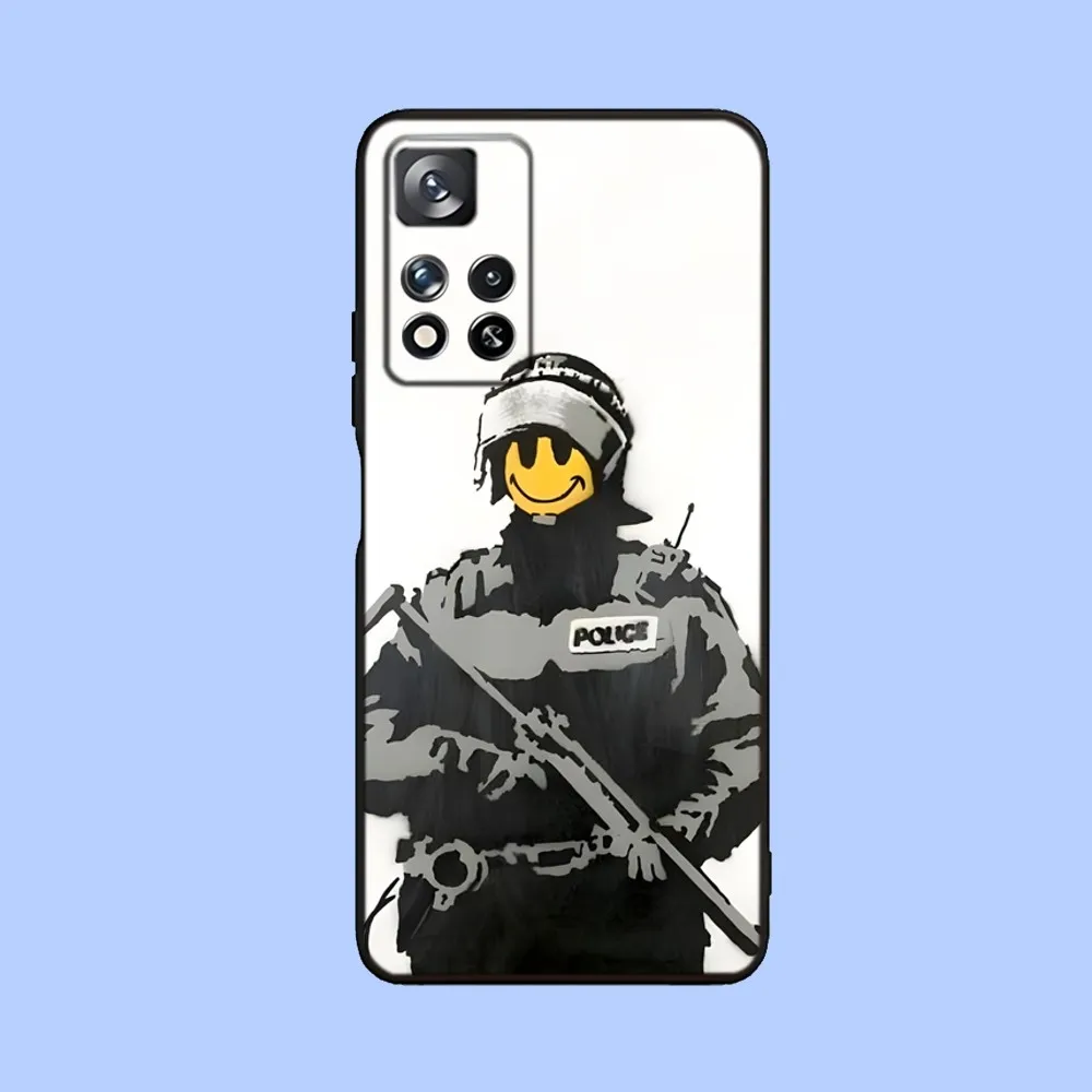 Capa de telefone Street Art Banksy Graffiti, capa preta macia para Samsung Galaxy A13,A21s,A22,A31,A32,A52,A53,A71,A80,A91