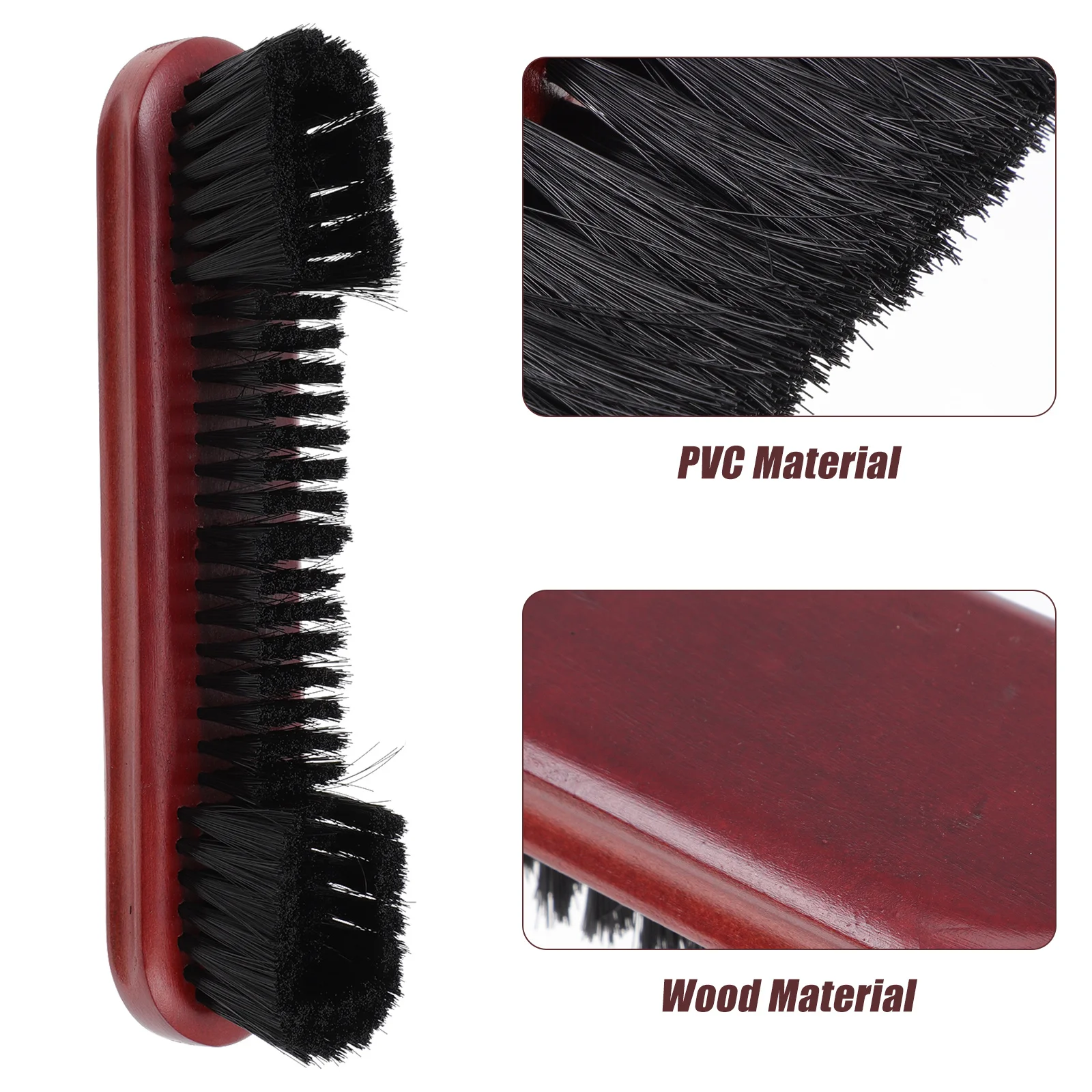 2Pcs Billiard Table Brush Set with Dual Length Bristles Horseshoe Design Wood Handle for Pool Table Felt Cleaning Supply