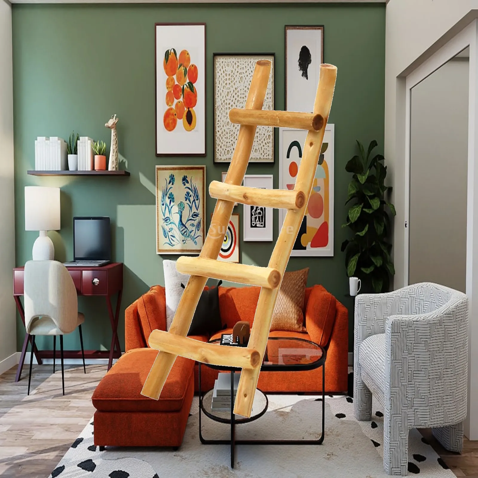 1/12 Wooden Mini Ladders DIY Scene Model Simulation Photo Props Dollhouse Decor 1/12 Mini Wooden Step Ladder for Garden Decor