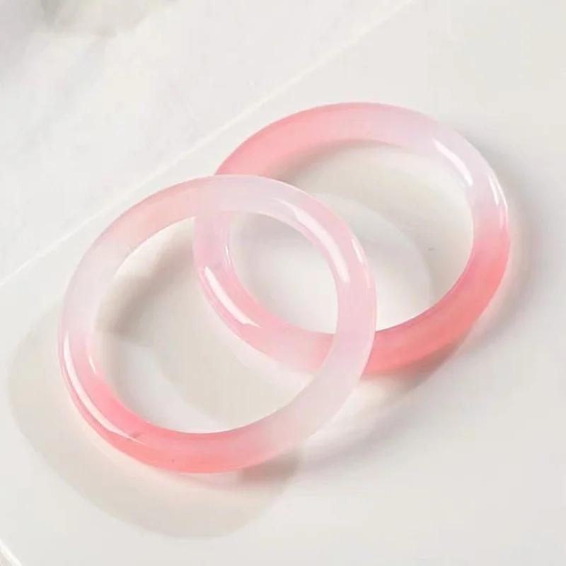 Wholesale Ice-like Lotus Pink Bracelet Peach Blossom Flower Ice Girly Style Jade Bracelet Live Delivery Gifts