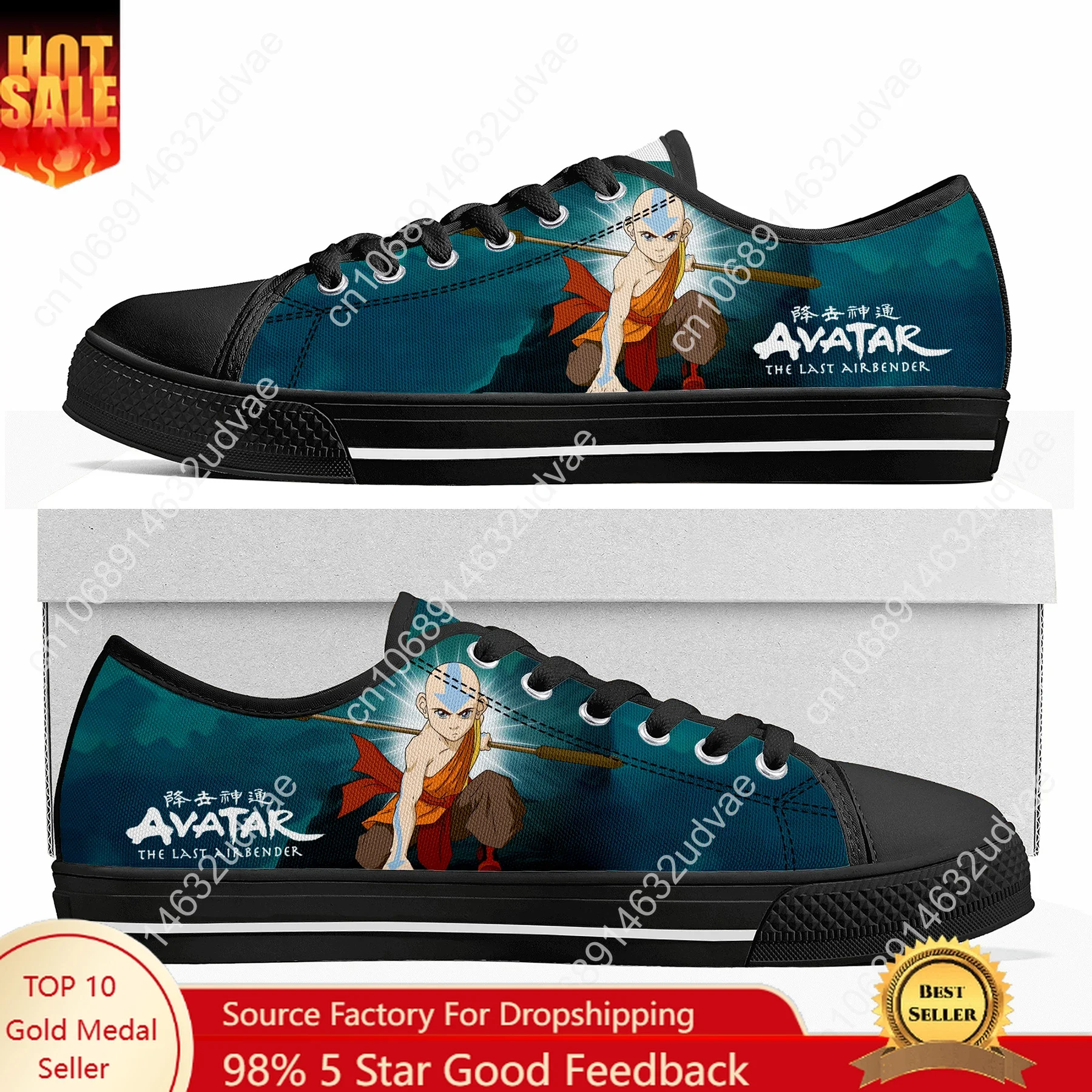 

Avatar The Last Airbender Low Top Shoes Men Women Teenager Sneakers Canvas High Quality Sneaker Casual Custom Shoe Black Sole
