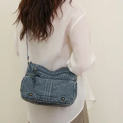 Zipper Denim Women's Crossbody Bag Female Bags on Sale 2023 High Quality High Capacity Solid  Bolsas Femininas Free Shipping