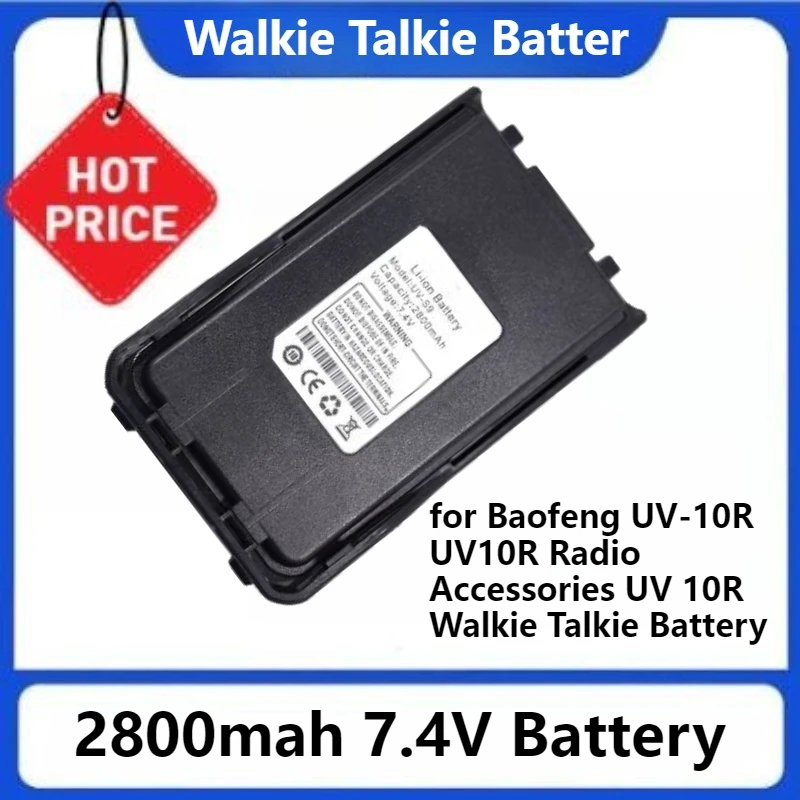 

Для Baofeng UV-10R UV10R аксессуары для радио UV 10R батарея для рации Высокое качество 7,4 В 2800 мАч перезаряжаемые батареи