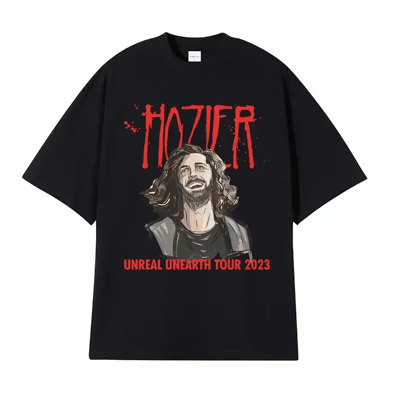 Hozier Unreal Unearth Tour Concert Tee Shirt Men Women Fashion Harajuku Y2k T-shirt Male 90s Retro Oversized T Shirt Streetwear