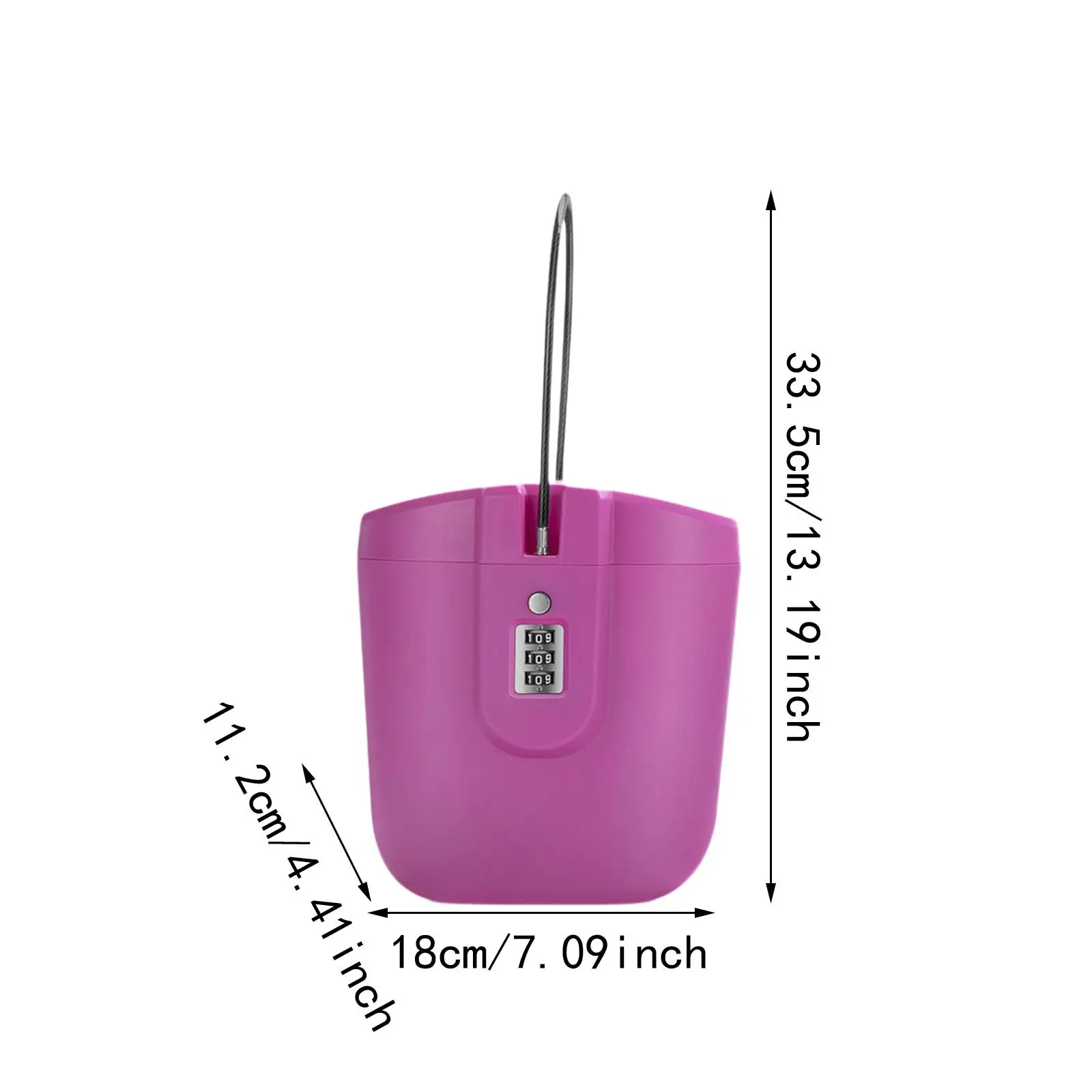 Portable Safe Lock Box Mobile Hangable with Steel Wire Lightweight Password Case Storage Box for Office Travel