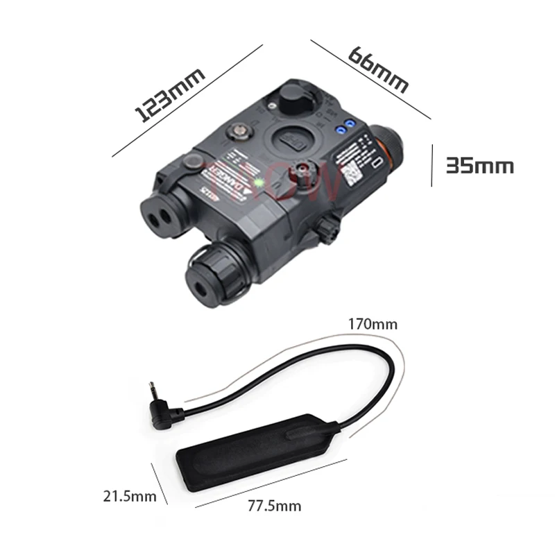 Imagem -03 - Wadsn-ponteiro Laser para Airsoft Gun Alta Potência Lanterna de Caça Óptica Acessórios Militares Ponto Vermelho Verde e Azul Metal Leaf Peq Cnc