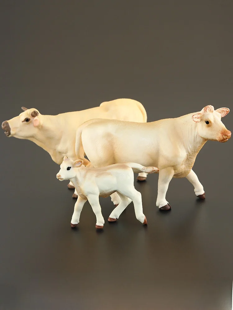 Modelo de Animal de Granja, Juguete de Ganado Charolais, Ganado de Carne Mejorado, Pieza de Exhibición de Regalo, Dreamsl MSL-NC-XLLN, Muñeco Estático