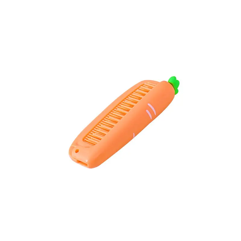 Cartoon Carrot  Foldable Hair Comb Portable Detangling Hair Brushes Cute Cartoon Anti Static Head Combs Hair Styling Tools