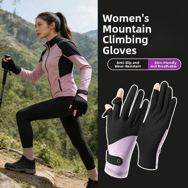 

Unisex Climbing Gloves Anti-Slip Mountain Climbing Hiking Cycling Sun Protection Driving Fitness Sports Rock Climbing Gloves