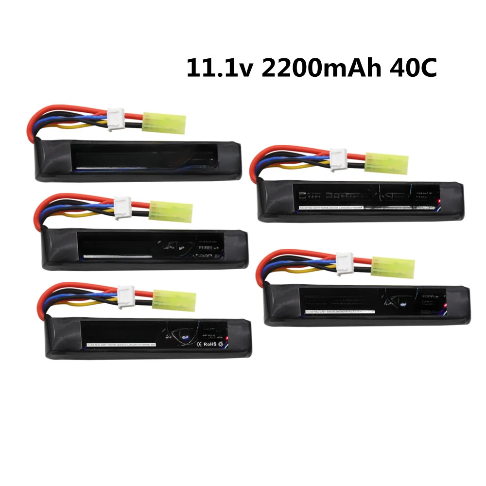 For Water Gun 3S Battery for Mini Airsoft BB Air Pistol Electric Toys Guns Spare Parts 103mm 11.1V 2200mAh Lipo Battery