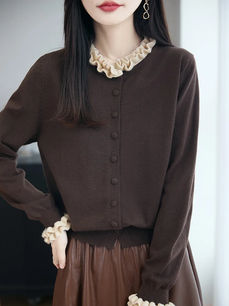 

2025 Cashmere Cardigan Women Autumn And Winter New Cashmere Cardigan Sweater Women Casual Knitted Top