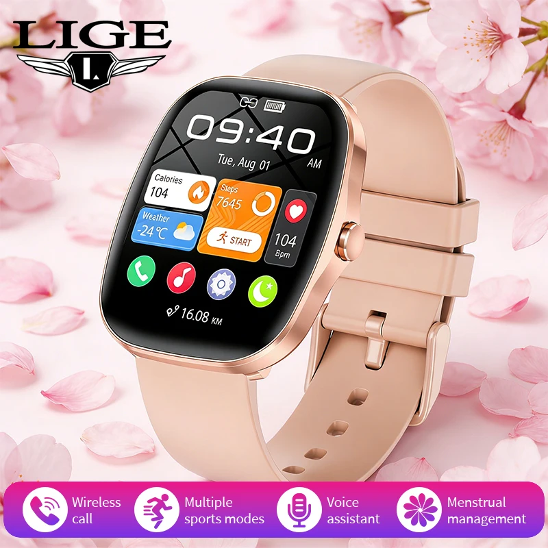 

Новые умные часы LIGE с полным сенсорным экраном для мужчин и женщин, браслет с датчиком сердечного ритма, водонепроницаемый спортивный фитнес-трекер, умные часы для мужчин и женщин